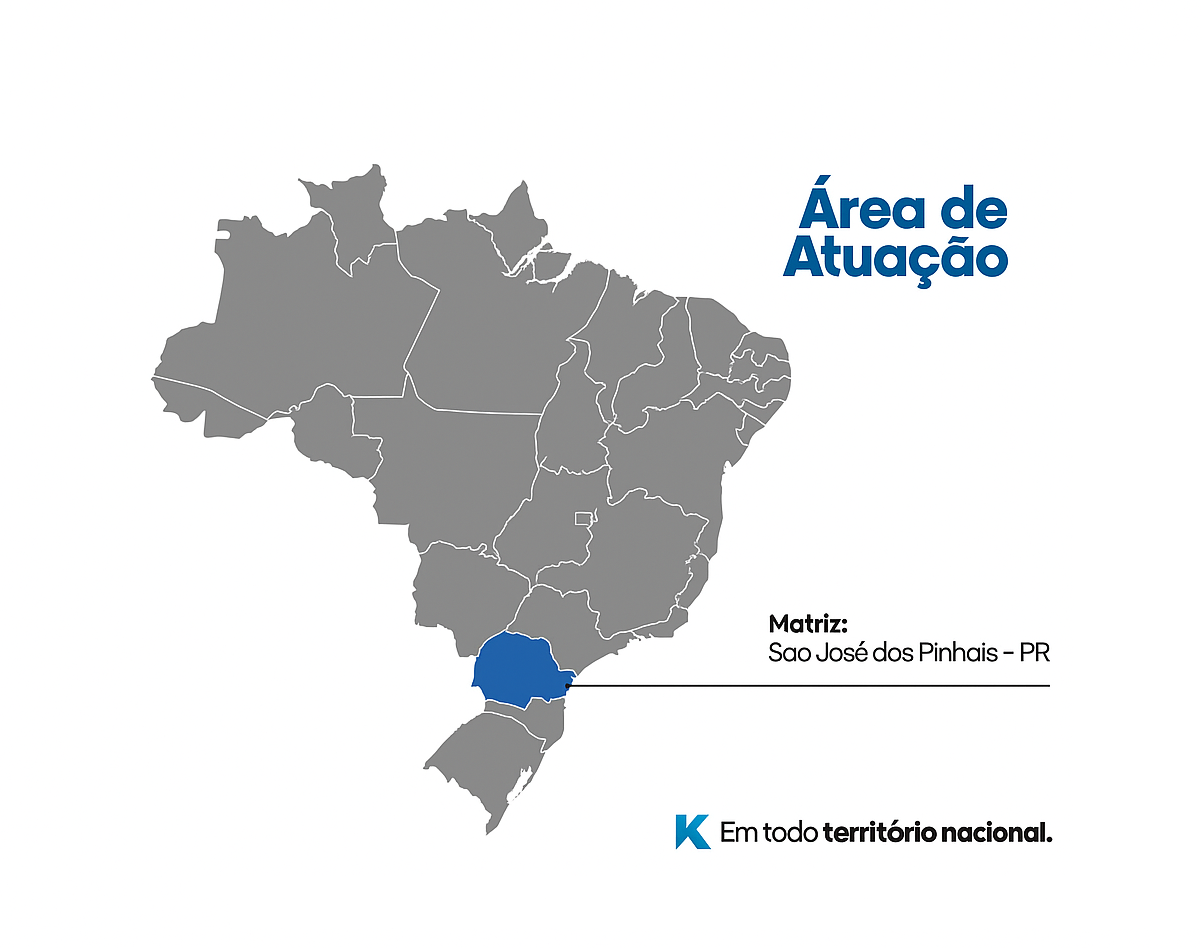 Mapa de atuação da Katrini Transportes